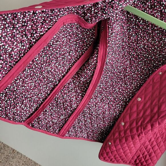 6P QUILTED RED MAROON PLUM LIGHTWEIGHT PREPPY BUTTON FRONT JACKET COAT 6 PETITE - Picture 3 of 6